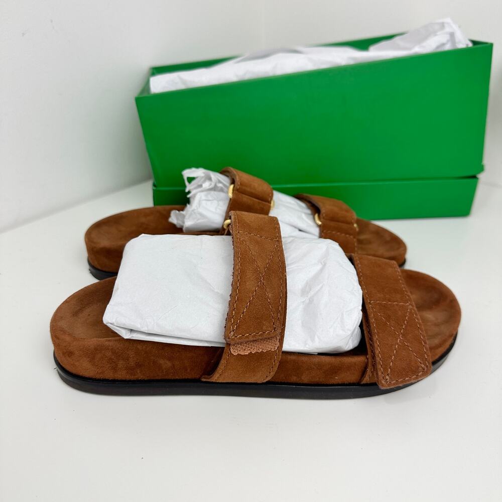 J.Crew New Colbie Wide Strap Sandals Slide Suede English Saddle Womens US 7.5 - Picture 7 of 10